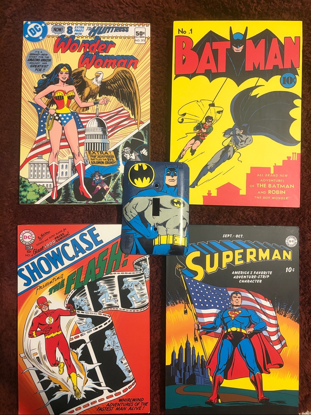 DC Classic Superhero Comic Cover wooden art set